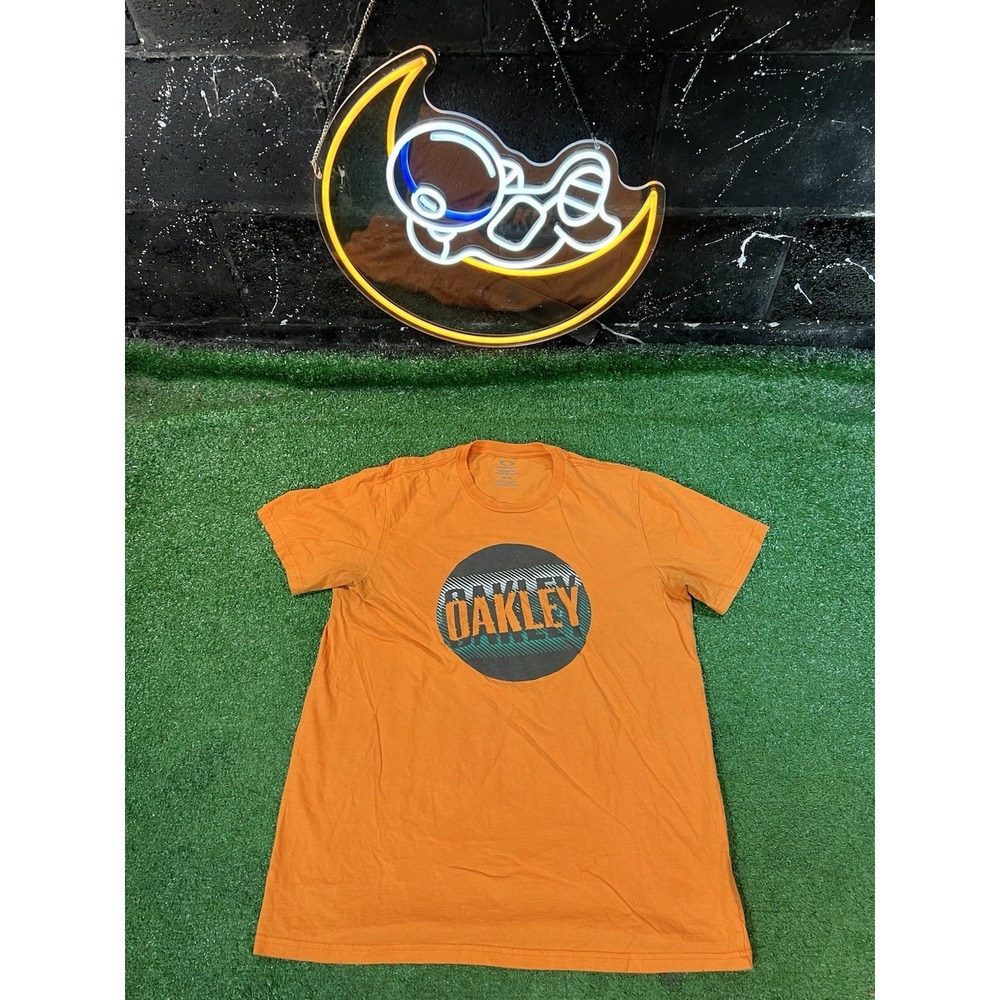 Oakley Pullover Short Sleeve‎ Regular Fit Crew Neck T Shirt Orange Men's Medium